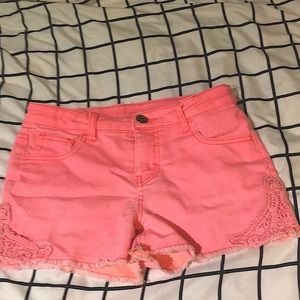 Pink summer shorts.